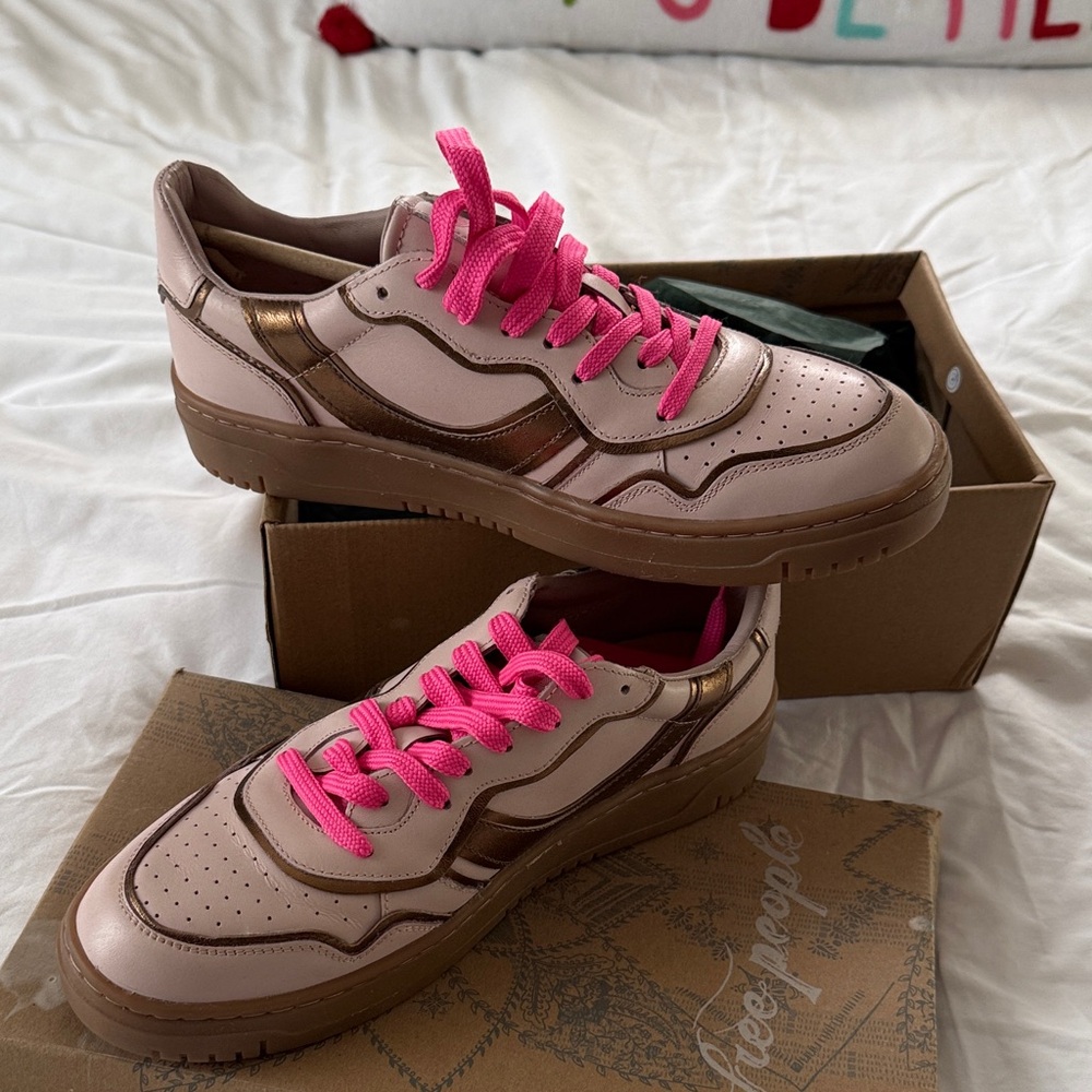 Free People Pink and Tan Women's Sneakers